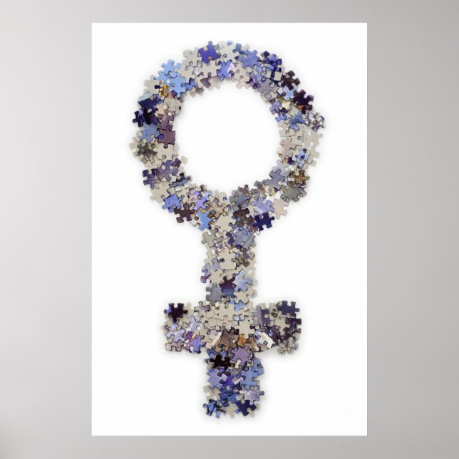 Female Symbol made with Puzzle pieces Poster (Front)