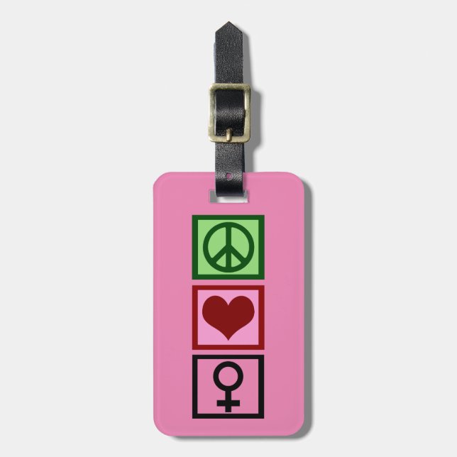 Female Symbol Pretty Pink Luggage Tag (Front Vertical)