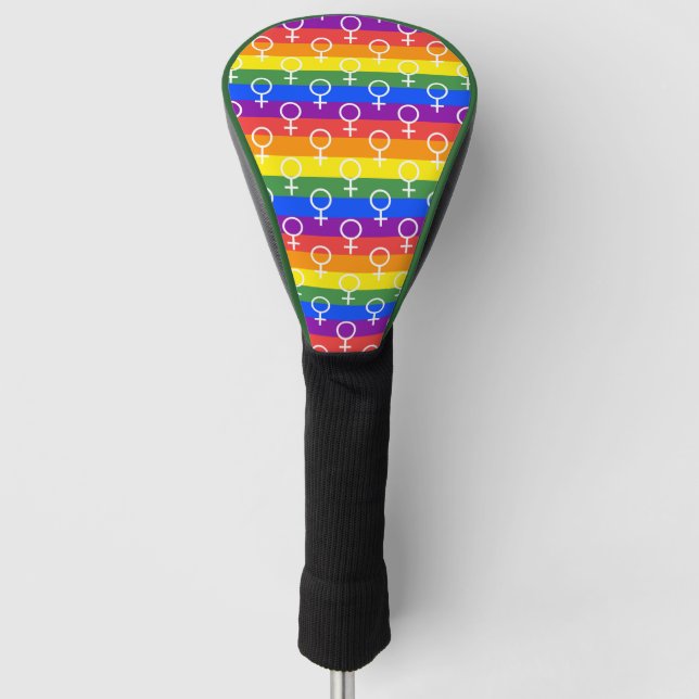 Female Symbol Rainbow Pattern Golf Head Cover (Front)