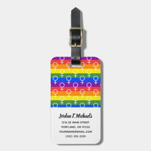 Female Symbol Rainbow Pattern Luggage Tag