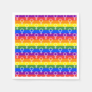 Female Symbol Rainbow Pattern Napkin