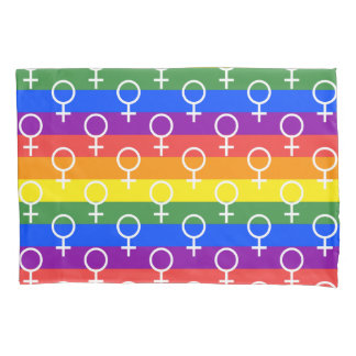 Female Symbol Rainbow Pattern Pillowcase