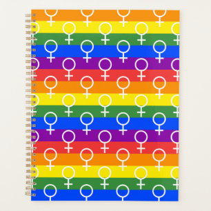 Female Symbol Rainbow Pattern Planner