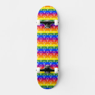 Female Symbol Rainbow Pattern Skateboard