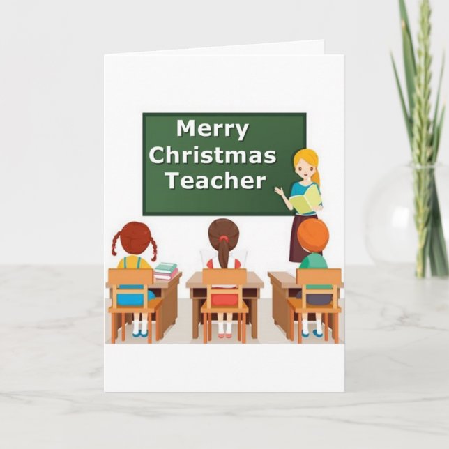 ***FEMALE TEACHE*** AT CHRISTMAS *BEAUTIFUL WORDS* HOLIDAY CARD (Front)
