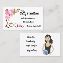 Female Teenager Will Work Business Card