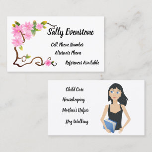 Female Teenager Will Work Business Card