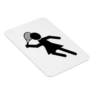 Female Tennis Player - Tennis Symbol Magnet