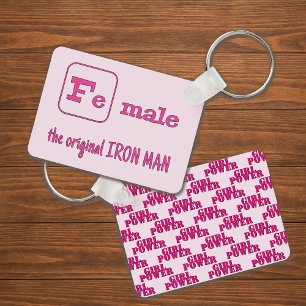 Female triathlon sports joke pink keychain