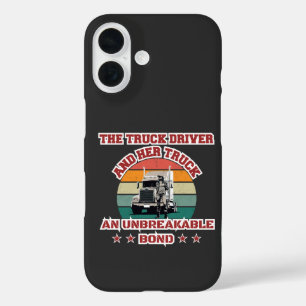 Female Trucker Strong Road Bond Pride Power Design iPhone 16 Case
