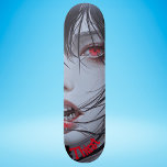 Female vampire  skateboard<br><div class="desc">A nice stylish street design of a female vampire done in the anime style, the word "Thirst" can be edited by you so you can change it to whatever you would like, maybe a name or something else. Change the text, font type, colour and size, transfer the image onto the...</div>