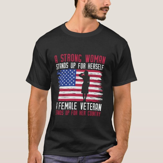 Female Veteran USA T-Shirt (Front)