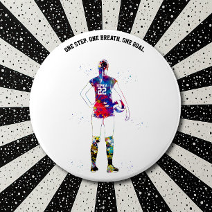 Female Volleyball Player 3 Inch Round Button