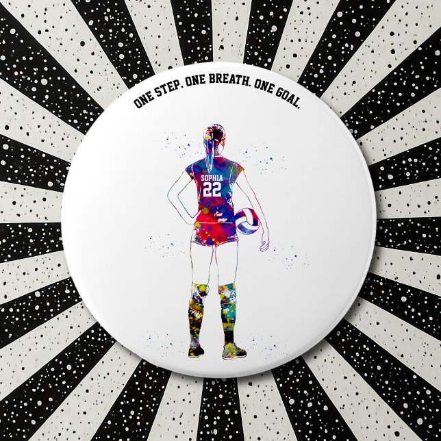 Female Volleyball Player 3 Inch Round Button (Creator Uploaded)