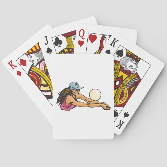 Female Volleyball Player Playing Cards (Back)