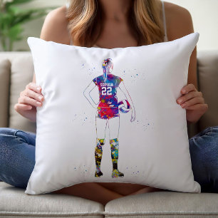 Female Volleyball Player Throw Pillow