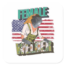 Female welder USA flag gift for welder queen