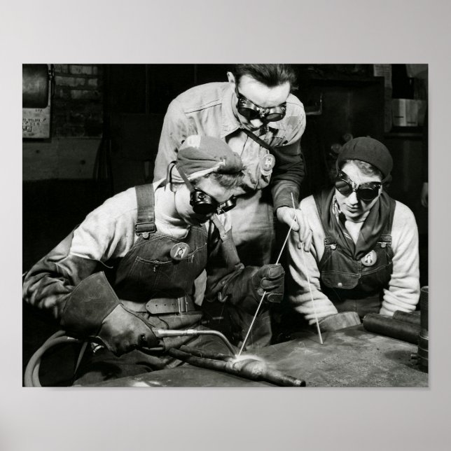 Female Welders - WW2 Homefront - 1943 Poster (Front)