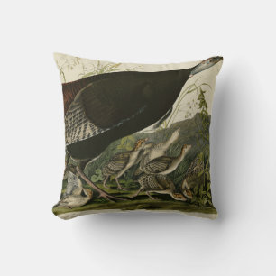 Female Wild Turkey from Audubon's Birds of America Throw Pillow