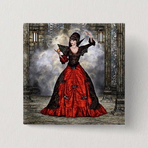 Female Wizard 2 Inch Square Button