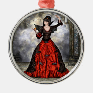 Female Wizard Metal Ornament