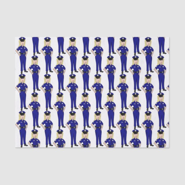 Female Women Police Officer Tissue Paper (Front)