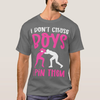 Female Wrestler Girl Motif Wrestling T-Shirt