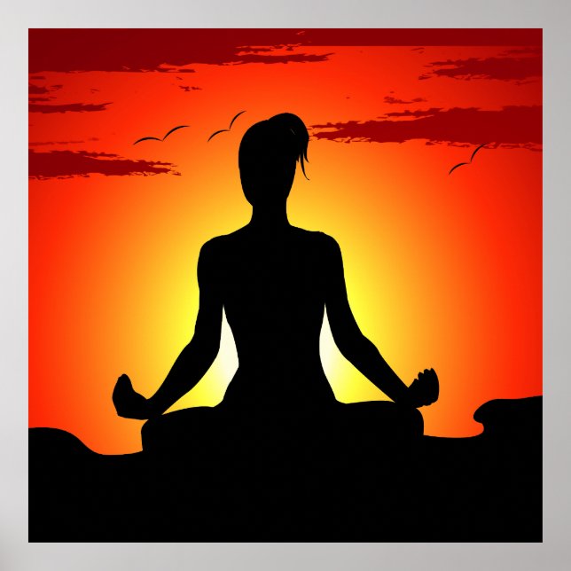 Female Yoga Meditating XL Poster (Front)