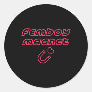 Femboy Magnet Design  Classic Round Sticker