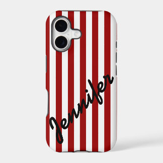 Féminin, Bandes Rouges avec Nom Coque iPhone 5