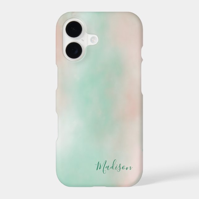 Féminin Rose Pastel Vert Dégradé Script  (Verso)