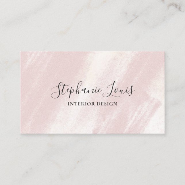 Feminine Abstract Blush Pink Beauty Boho QR Code Calling Card (Front)