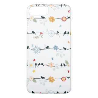 Feminine Birds on a Wire and Flowers iPhone 8 Plus/7 Plus Case
