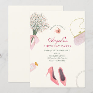 Feminine birthday invitation