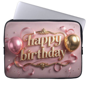 Feminine birthday luxurious elegant extravagant laptop sleeve
