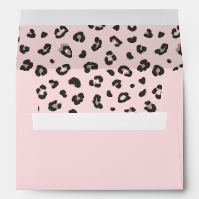 Feminine Black on Pink Leopard Print Envelope (Back (Bottom))