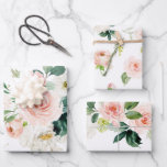 Feminine Blush Pink and White Watercolor Floral Wrapping Paper Sheet<br><div class="desc">Cover your gifts in feminine splendor with these lovely blush pink and white watercolor floral bouquets. They are a lovely choice for birthdays,  weddings,  bridal or baby showers and any other occasion to make her feel special.</div>