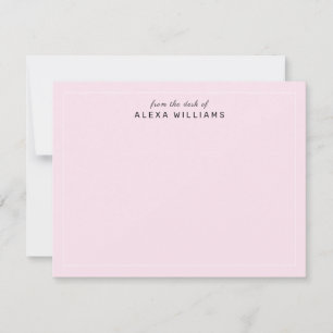 Feminine Blush Pink From the Desk of Script Name Card