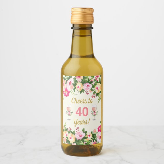Feminine Cheers Birthday Mini Bottle Label (Front)