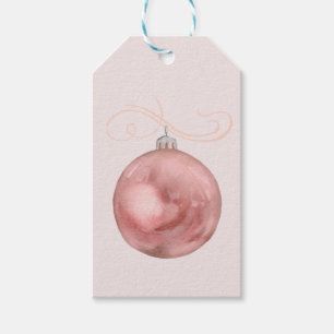 Feminine Christmas Pink Bauble Gift Tag