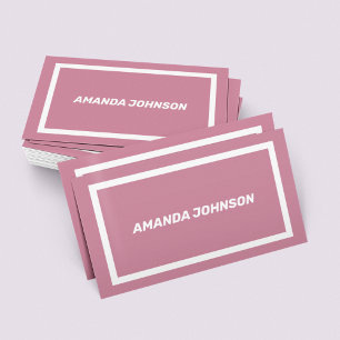 Feminine Clean Pink Typography Script Casual  Business Card