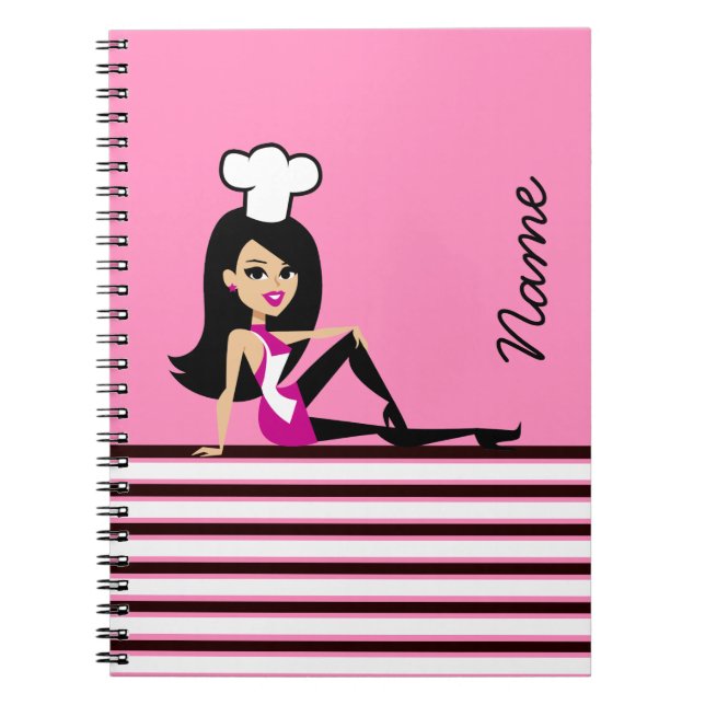 Feminine Cook Girl Notebook (Front)