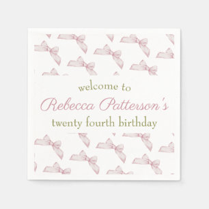 Feminine Coquette Vintage Floral Birthday Party Napkin