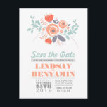 Feminine cute floral save the date postcards<br><div class="desc">Romantic floral bouquet save the date postcard with various wildflowers. Dreamy vintage yet modern save the date for rustic garden weddings.</div>
