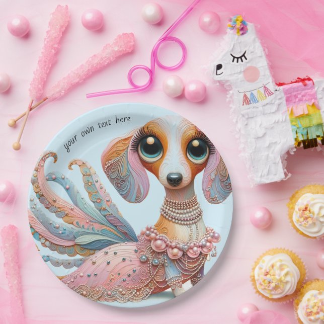 Feminine Dachshund Party Paper Plates (Party)