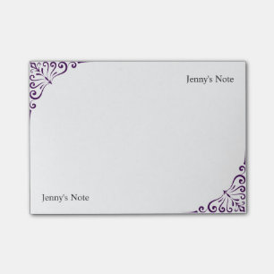 Feminine Elegant Corner Garnish Pattern and Text Post-it Notes