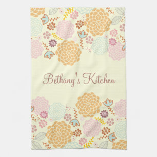 Feminine Fancy Modern Floral Kitchen Towel