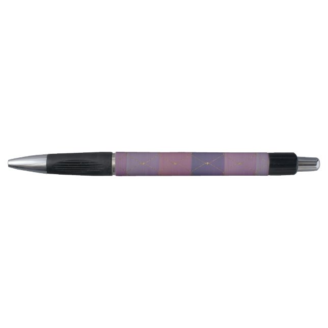 Feminine Faux Gold with Purple Brush Strokes Pen (Front)
