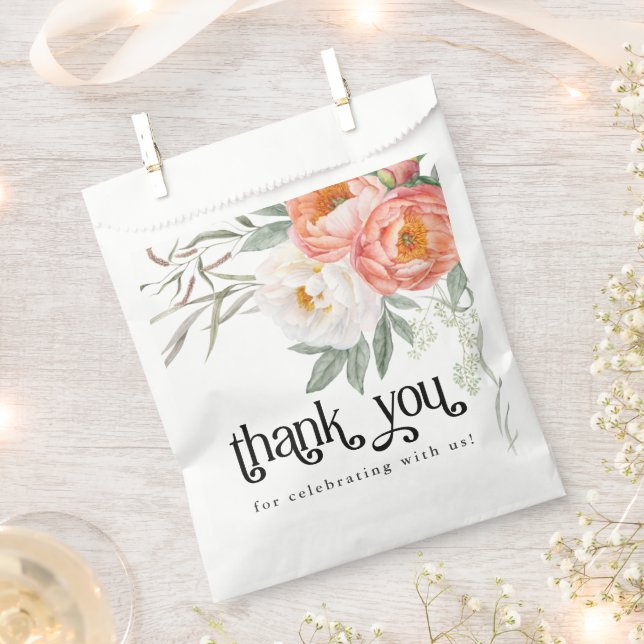 Feminine Floral Baby in Bloom Baby Shower Favour Bag (Clipped)
