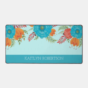 Feminine Floral Desk Mat Personalized
